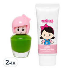 어썸젤리 어린이화장품 세트C AS008, 어린이매니큐어 그린 + 캐리와친구들 엔비베베 핸드겔, 2세트