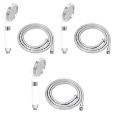 KOXINA 時尚手持式蓮蓬頭+金屬沐浴軟管 1.5m組, 3組, 白色