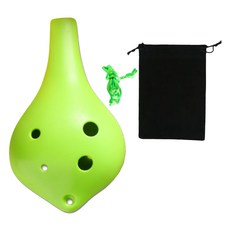 제이케이 고퀄리티 초보자용 깨짐방지 6홀 알토 C 오카리나 풀세트, 롱마우스 라이트그린, 1세트