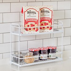 MSLIVING 雙層瓶罐收納架, 白色