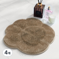 Lumion 乾乾淨淨貓爪足部刷, 4個, 棕色