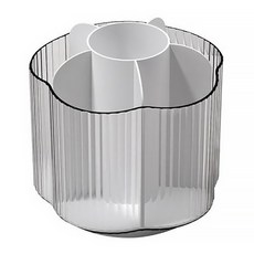 桌上型六格旋轉收納桶 附防滑腳貼 F0687-01 14 x 12cm 270g, 透明款, 1個