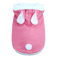 DOGDOG 狗狗春天兔子連帽T恤, 粉紅色, 1個