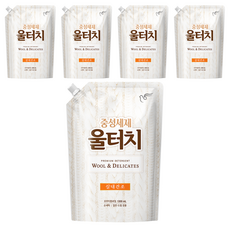 울터치 중성세제 리필, 1.3L, 5개
