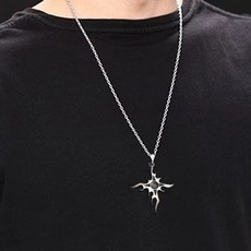 스톤주얼리 여성용 힙합 십자가 팬던트 목걸이