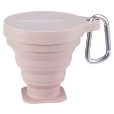 SHIMOYAMA 耐熱矽膠摺疊伸縮隨行杯 附登山扣環, 櫻花粉, 1個
