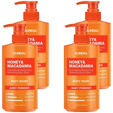 쿤달 퓨어 퍼퓸 바디워시 베이비파우더향, 500ml, 4개