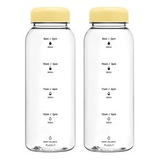 Nature Living 每日水分 Tritan 水瓶, 奶油黃, 1L, 2個