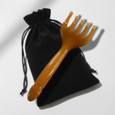 Isaac Cube 頭皮刮痧按摩梳, 琥珀色, 1個