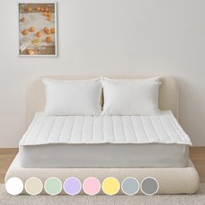 아망떼 수퍼코튼 60수 고밀도 면 침대패드, 화이트