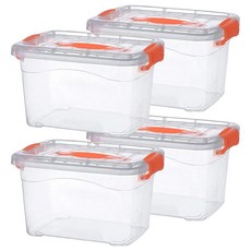 德利生活 塑膠整理箱 (15L 22L 42L 62L), 47 x 33.5 x 28cm, 透明, 4個