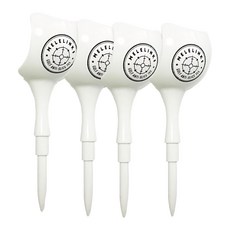 MELE LINKS 防止左右曲球 高爾夫球Tee 球座球釘4件組, 白色, 1盒