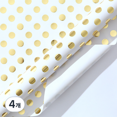 미소로운 포장지 43 x 300 cm, 골드 도트, 4개