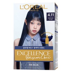 로레알파리 엑셀랑스 파리지앵 시크 라이트닝 톤업 염모제, 4.11호 잉크블루, 1개