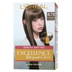 로레알파리 엑셀랑스 파리지앵 시크 라이트닝 톤업 염모제, 6.73호 카키 브라운, 1개