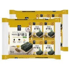 대상 들기름 바사삭김 파래김, 4g, 32개