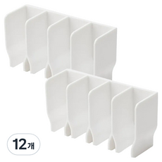 인앳홈 무타공 튜브 정리 클립 4단 ONE SIZE, 화이트, 12개