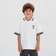 YALE KIDS 兒童透氣棉質平紋針織開領短袖T恤 YJCCPSE23298