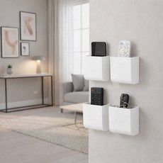 MF스토어 무타공 컬러 이지 포켓 다용도 미니 선반, 화이트, 16개