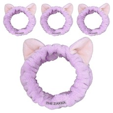 더자카 냐옹이 헤어밴드, 퍼플, 4개
