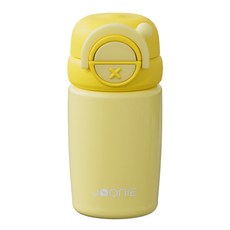 JOONIE 二合一按鍵式不鏽鋼吸管杯, 1個, 240ml, 黃色