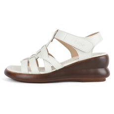 J SHOE 女性牛皮Nex厚底羅馬涼鞋 6cm, 245, 象牙白