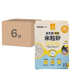 DOG CAT STAR 汪喵星球 益生菌消臭豆腐砂 米粒型, 消臭, 2.7kg, 6袋