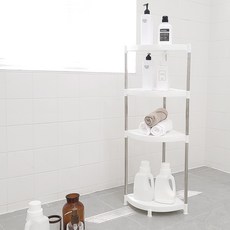 saenghwalbaekgwa 特殊浴室轉角置物架 4層 大型, 混色, 1個