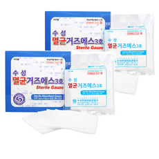 수성 멸균거즈 에스 3호 10cm x 10cm x 8겹, 100개입, 2개