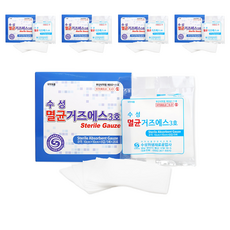 수성 멸균거즈에스 3호 10cm x 10cm x 8겹, 100개입, 5개
