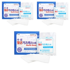 수성 멸균거즈에스 3호 10cm x 10cm x 8겹, 100개입, 3개