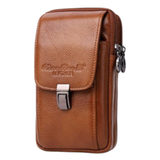 頭層牛皮雙拉鍊男士腰掛包 LB923 豎款