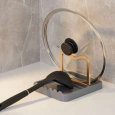 애니원픽 걸이식 국자 냄비 조리도구 받침대, 그레이, 1개