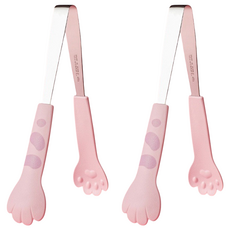 葉子小舖 食物夾 烘焙夾 小 粉色貓爪 - 可愛造型廚房料理夾, 2支