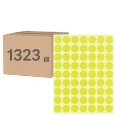 鶴屋 圓形 螢光標籤 122G 黃色, 3個, 441個裝