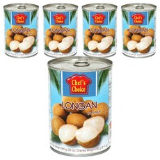 쉐프의초이스푸드 롱간 과일통조림, 565g, 5개