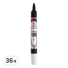 CROWN 圓頭油性麥克筆, 黑色, 36個