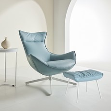 까르엠가구 360 회전 1인용 소파 SF-003 + 스툴 세트, 블루