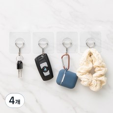 CLEAN BOSS 超強力多用途掛鉤 5入, 4個, 半透明