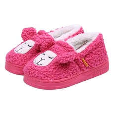 可愛綿羊防滑保暖親子室內拖鞋, 粉綿羊, 15.0, 1雙