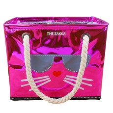 THE ZAKKA 太陽眼鏡貓漆皮沐浴袋 亮粉色, 1個