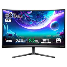 필립스 QHD 에브니아 240 프리싱크 HDR 400 게이밍 무결점 커브드 모니터, 68.5cm, 27M2C5500W