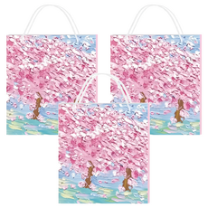 禮研社 禮品袋 M 245 x 220 x 100mm 3個, 粉櫻, 1組