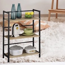 BALF 琦晟傢俱 層架 台灣製造, 木色 + 黑色, 3層