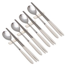 Willive 304不鏽鋼 AMOS 粉彩餐具組, 湯匙 + 筷子, 灰色, 4套