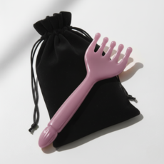 Isaac Cube 頭皮刮痧按摩梳, 深粉紅色, 1個