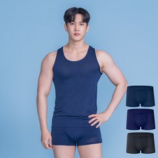 Green人造絲男性素色四角褲3件組