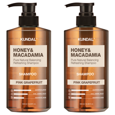 KUNDAL 昆黛爾 蜂蜜夏威夷果精華洗髮精 粉紅葡萄柚香, 500ml, 2瓶