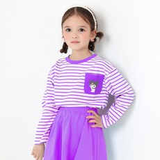 PremierFam 女童酷洛米條紋九分袖長袖T恤