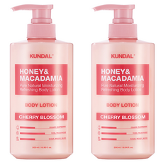 KUNDAL 昆黛爾 蜂蜜澳洲堅果保濕潤膚乳 櫻花香, 500ml, 2瓶
